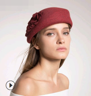 Autumn and winter season new painter hat high quality wool hat hat ladies Europe and America beret stewardess hat