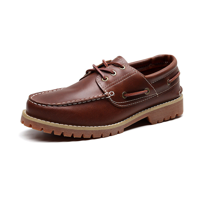 First Layer Cowhide Low Top Classic British Casual Pumps Men
