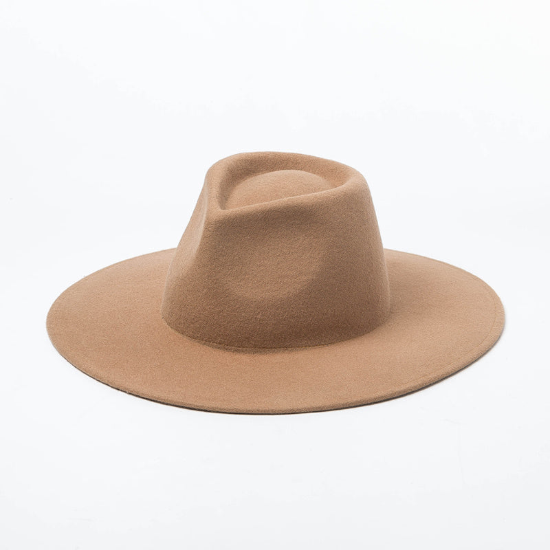 Hat room woolen big brim top hat