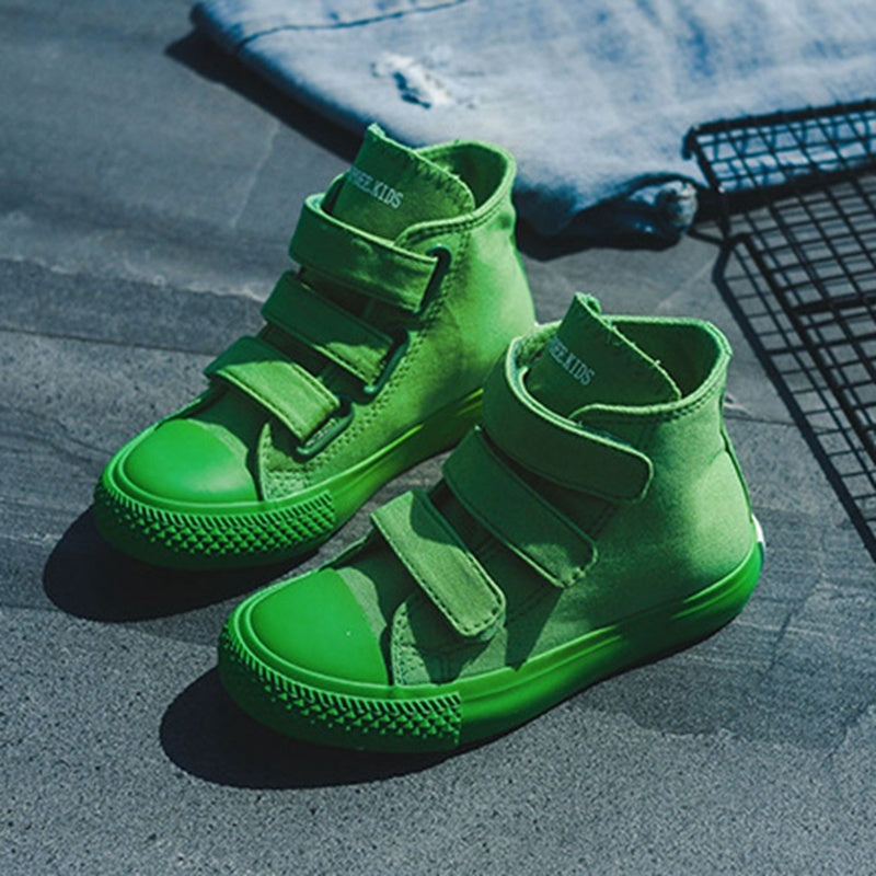 Children's Shoes Spring Korean Style High Top Candy Color Trend Children's Canvas Shoes Casual Shoes
