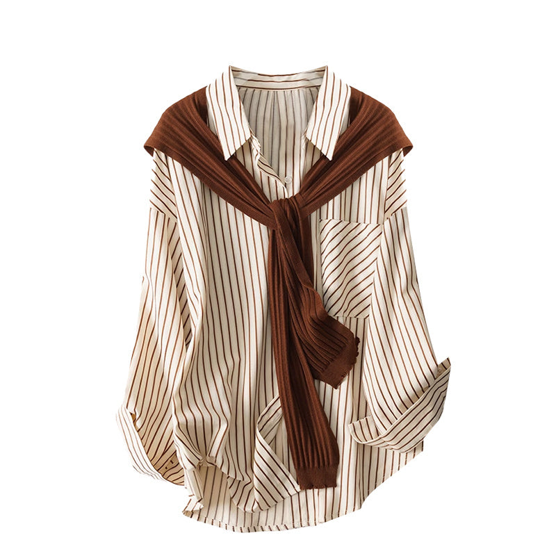 Large French Shawl Shirt For Women