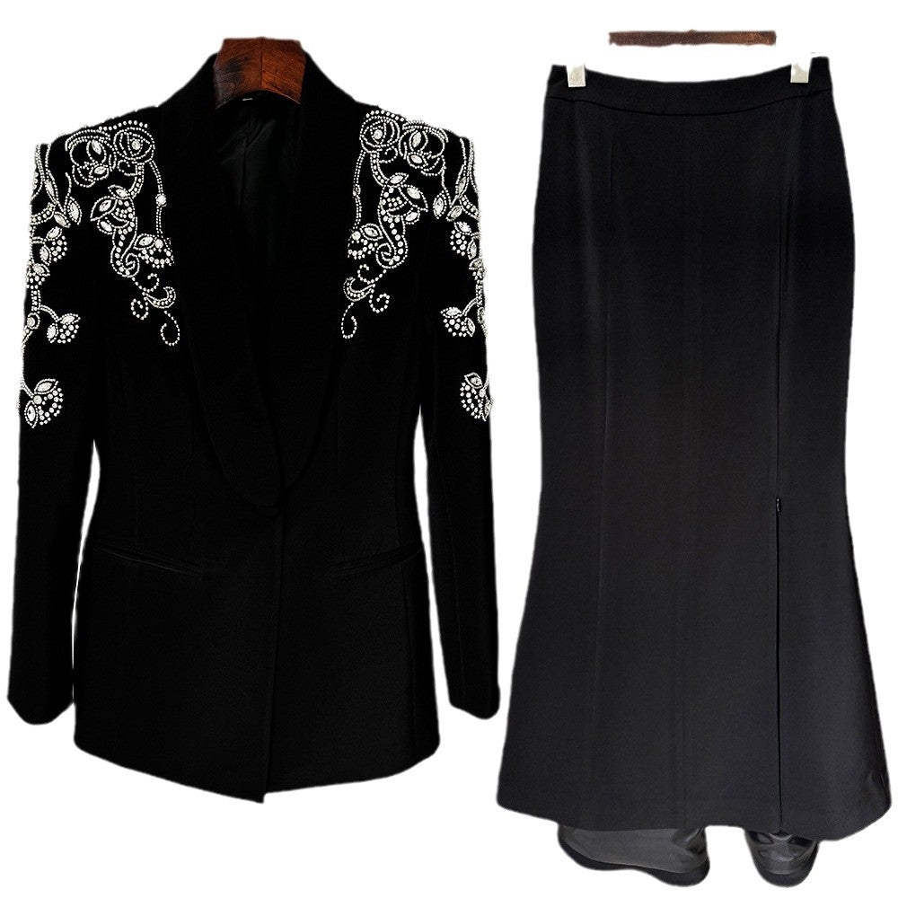 Women's Fashion Diamond Beaded Suit Jacket