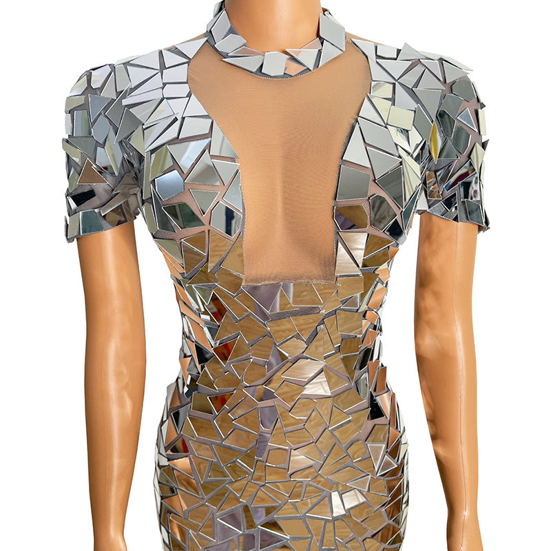 Personalized Lens Super Round Collar Gauze See-through Dress