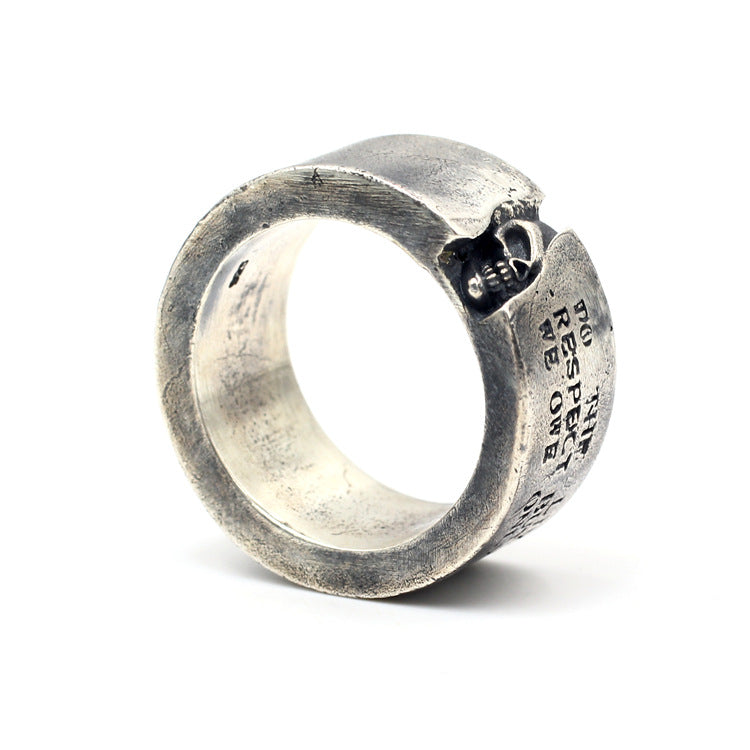 925 Sterling Silver Handmade Personalized Minority Retro Trendy Style Unique Texture Carved Couple Rings
