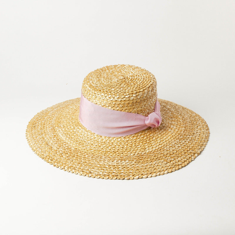 Wavy Pattern Braided Straw Beanie