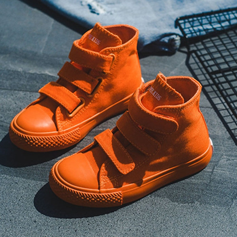 Children's Shoes Spring Korean Style High Top Candy Color Trend Children's Canvas Shoes Casual Shoes