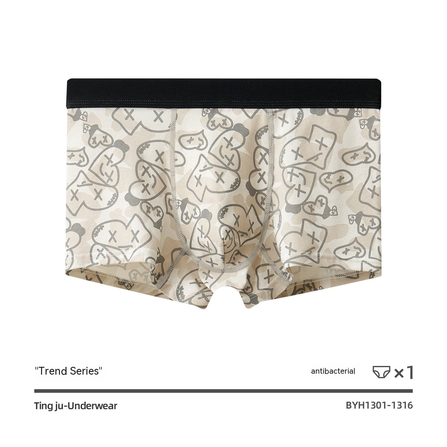 Men's Underwear Pure Cotton Teenagers Boxer Mid Waist