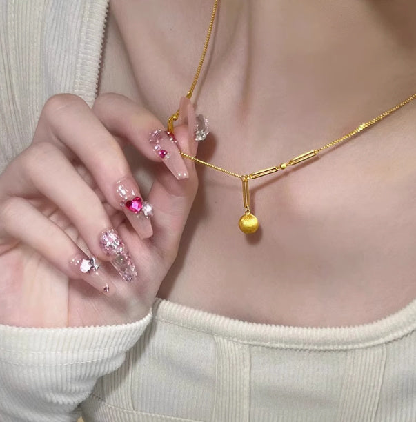 Lucky Beads Necklace Women With Ball And Bing Collarbone