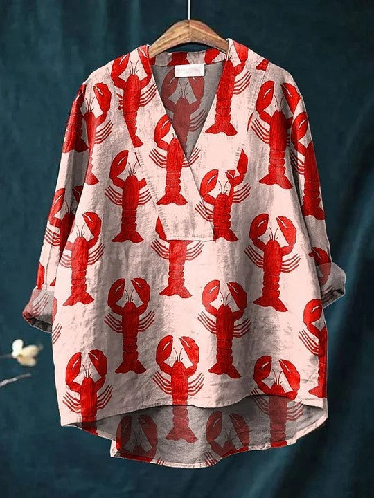 Fashion Digital Printing Large Wide V-neck Top