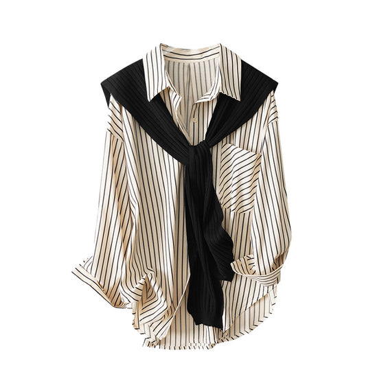 Large French Shawl Shirt For Women