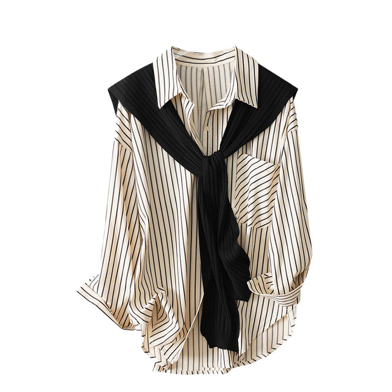 Large French Shawl Shirt For Women