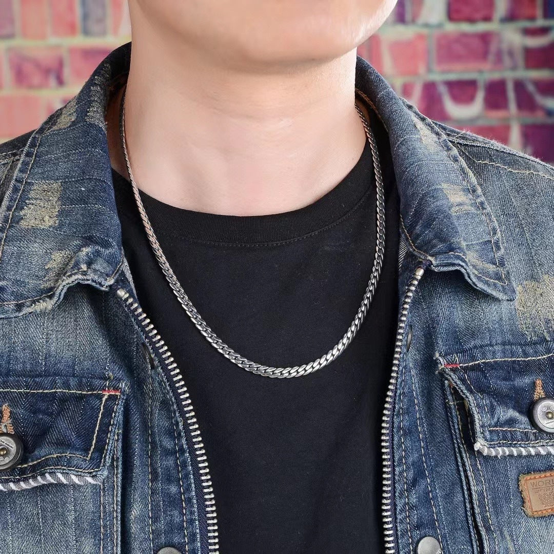 Men's Side Snake Bone Necklace Retro Europe And America