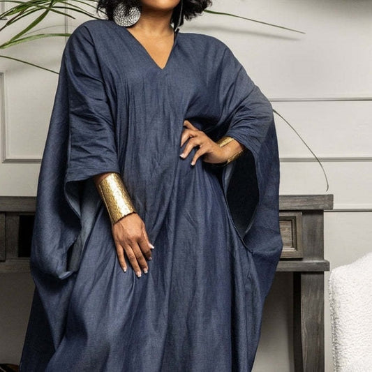 Faux Denim Casual Loose Dress