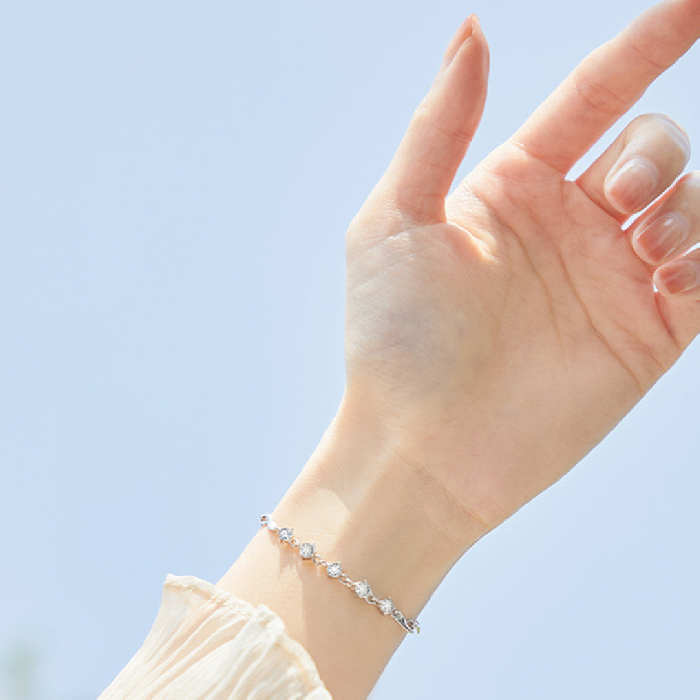 999 Sterling Silver Bracelet For Women's Light Luxury Niche