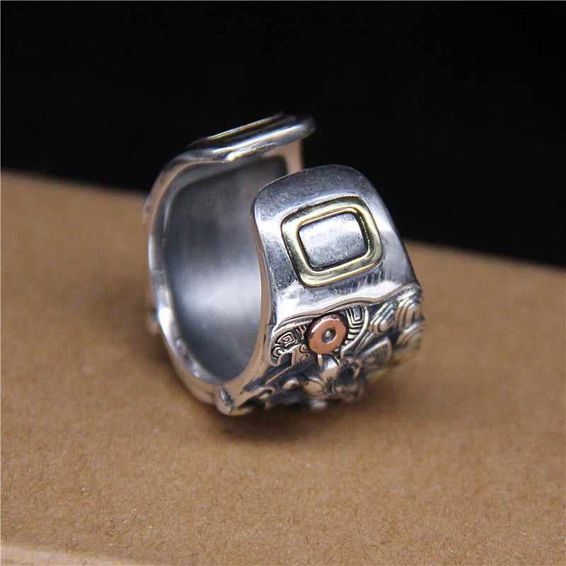 S925 Sterling Silver Vintage Dragon Pattern Ring