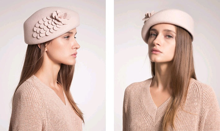 Autumn and winter season new painter hat high quality wool hat hat ladies Europe and America beret stewardess hat