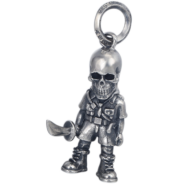 Creative Skull Soldier Pendant With Knife