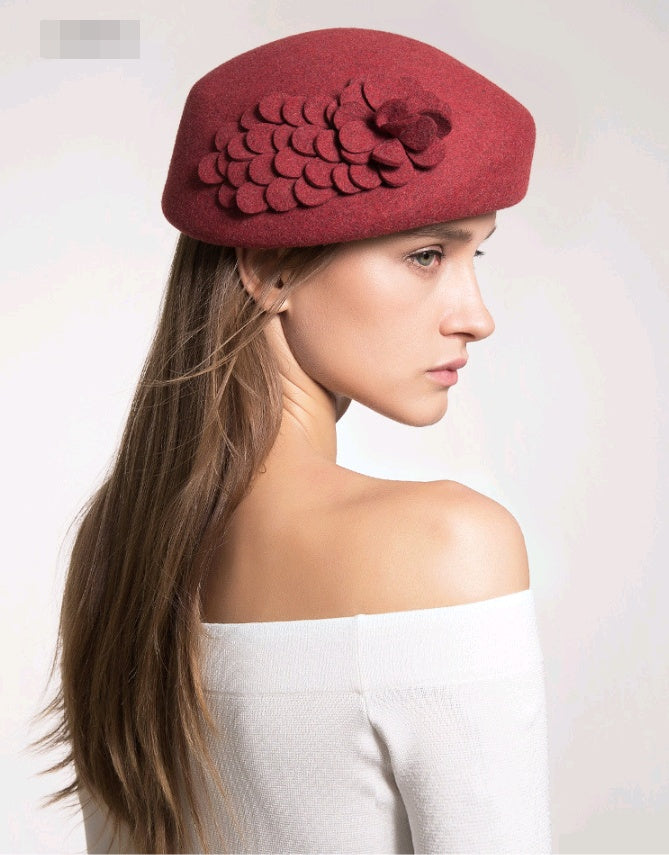 Autumn and winter season new painter hat high quality wool hat hat ladies Europe and America beret stewardess hat