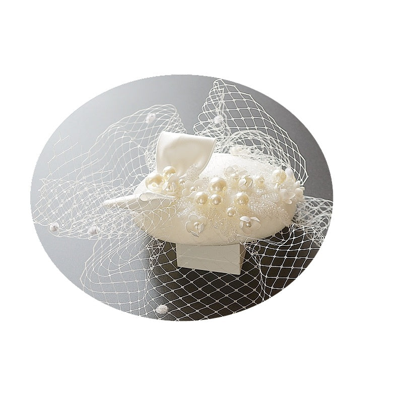 French Ladies Pearl Hat With Bow