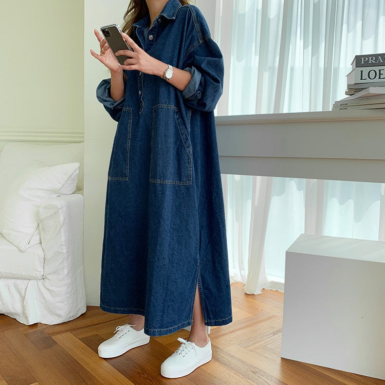Ladies Fashion Personality Loose Denim Dress