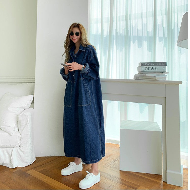Ladies Fashion Personality Loose Denim Dress