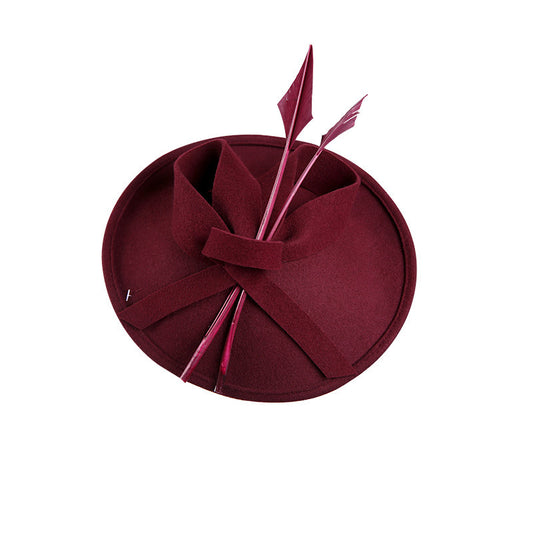 Ladies Woolen Headwear Elegant Banquet Top Hat