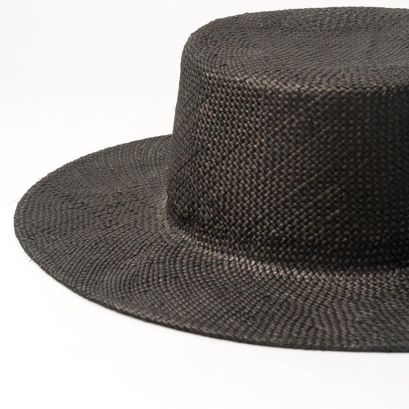 Fashionable And Simple Sunshade Flat Straw Hat
