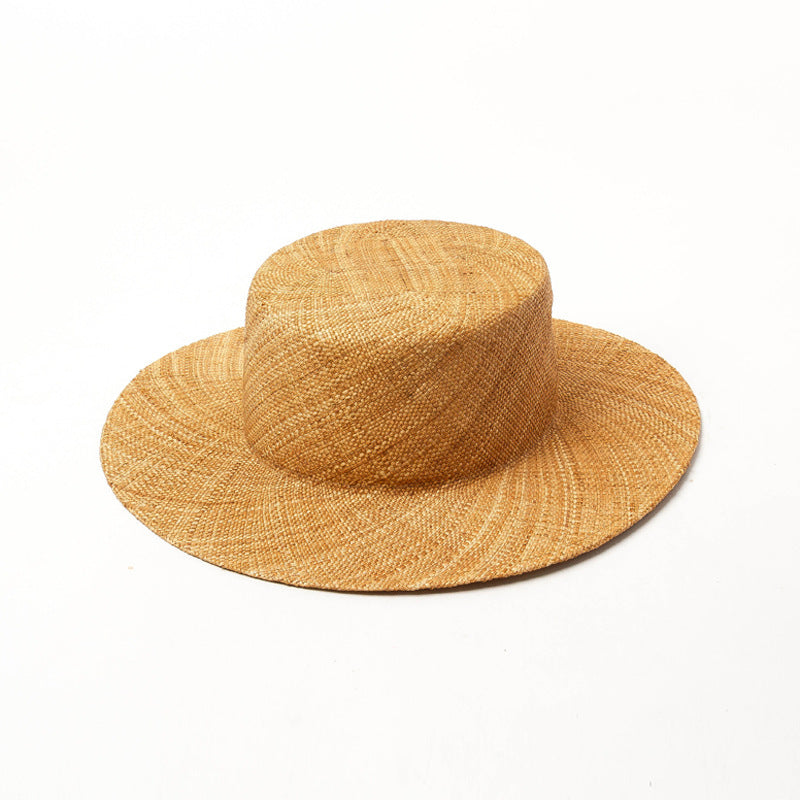 Fashionable And Simple Sunshade Flat Straw Hat