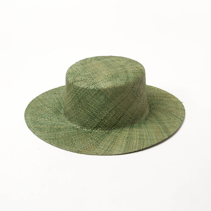 Fashionable And Simple Sunshade Flat Straw Hat