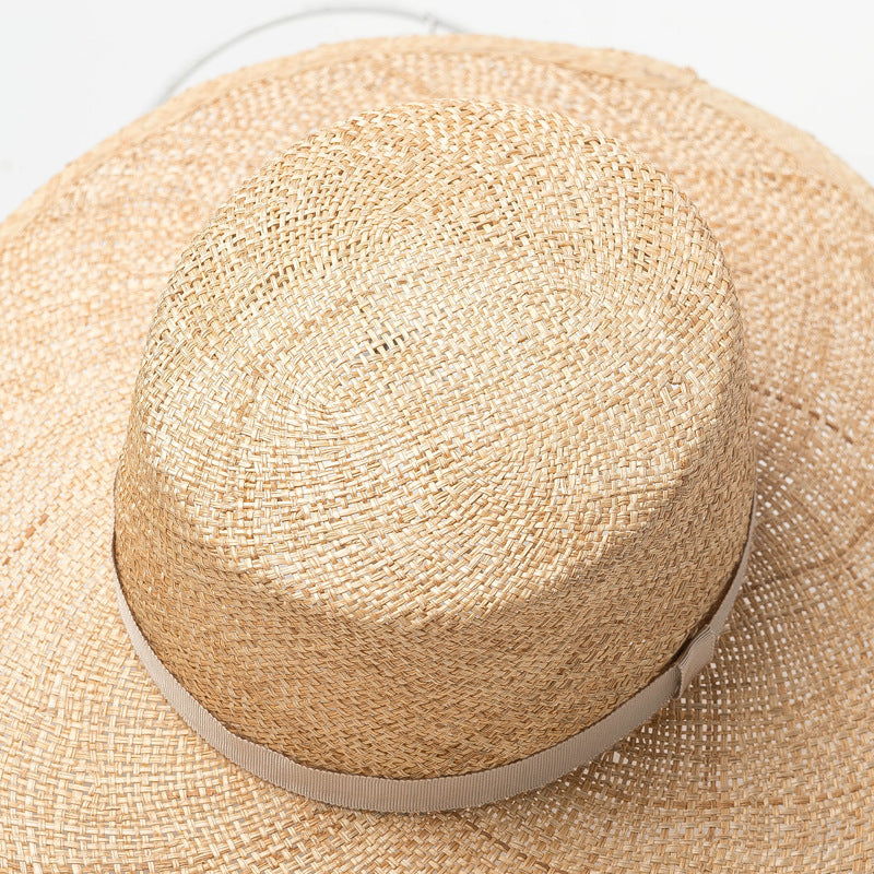 European And American Spring And Summer New Fashion High Top Treasure Grass Big Brim Straw Hat Outdoor Travel Sunscreen Sunshade Beach Straw Hat