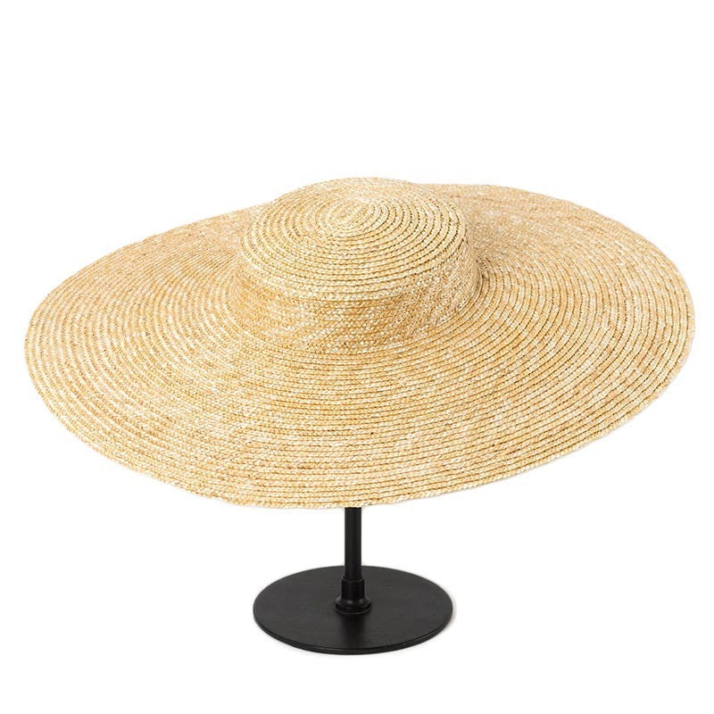Beach Sunshade Large-Edge Flat Straw Hat