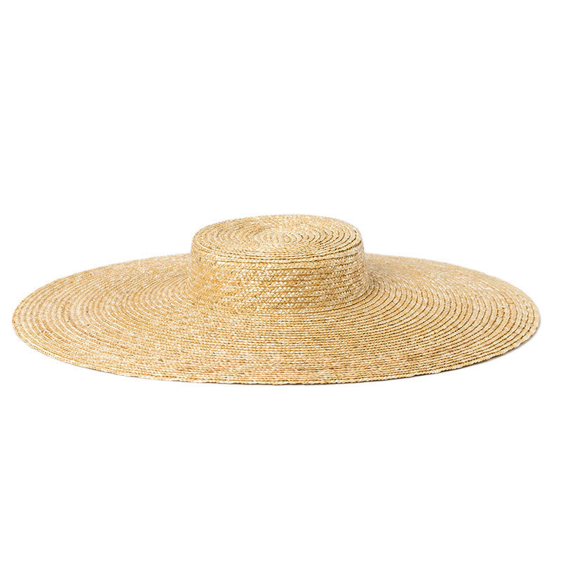 Beach Sunshade Large-Edge Flat Straw Hat