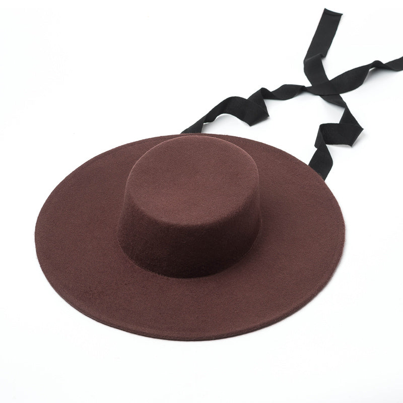 European American And British Elegant And Fashionable Woolen Hepburn Hat