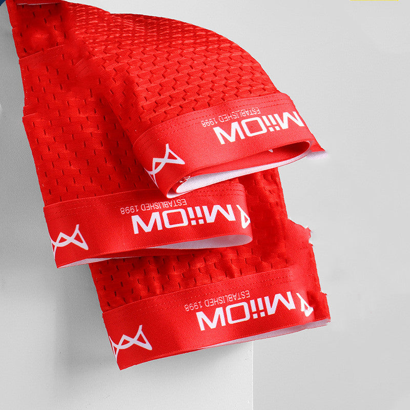 Men's Underwear Ice Silk Graphene Inner Crotch Large Mesh Boxer Briefs