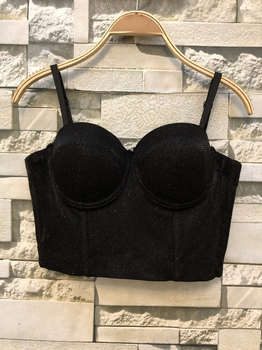 New Nightclub Sexy Flash High Waist INS Wild Tube Top Strap Top