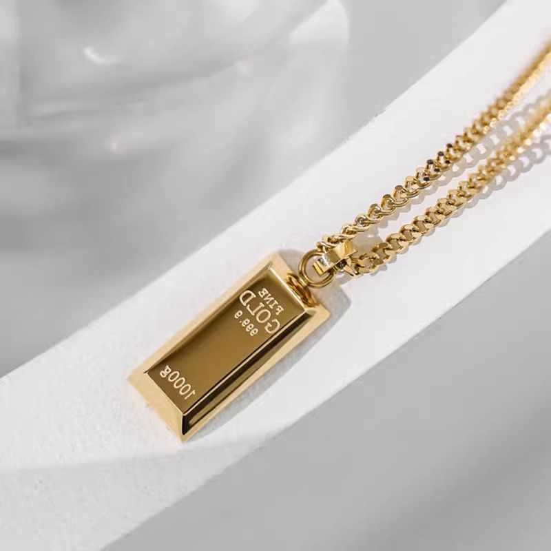 Special-interest Design Rich Small Gold Bar Long Necklace For Women
