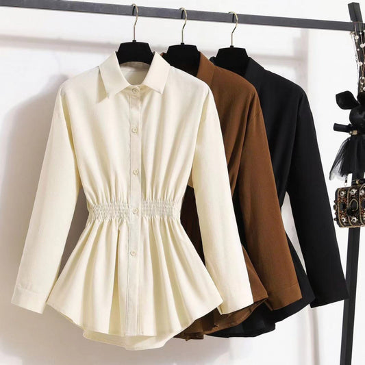 Women's Long Sleeve Casual Fat Hiding Top