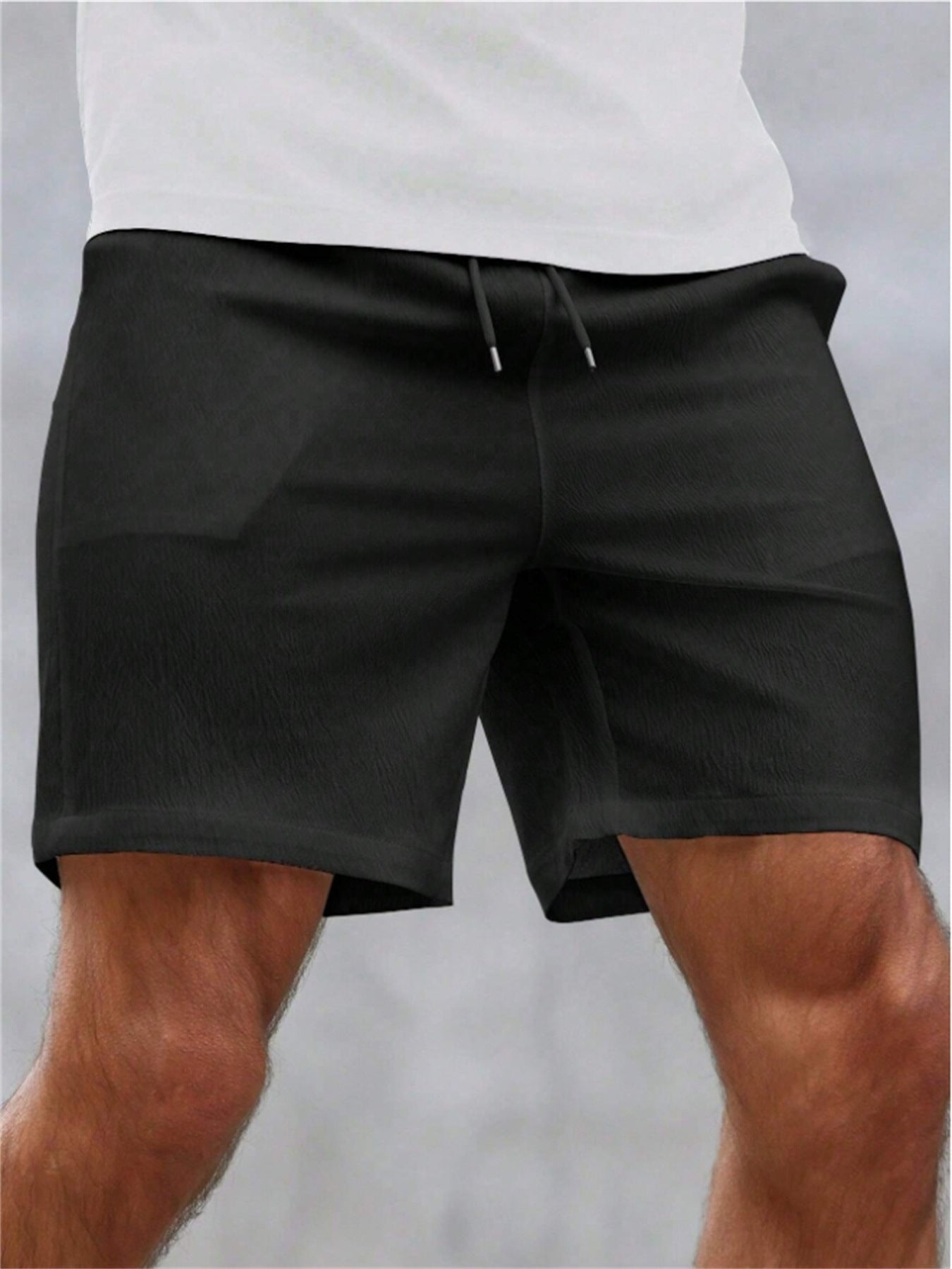 Drawstring Elastic Waist Breathable Solid Color Beach Shorts