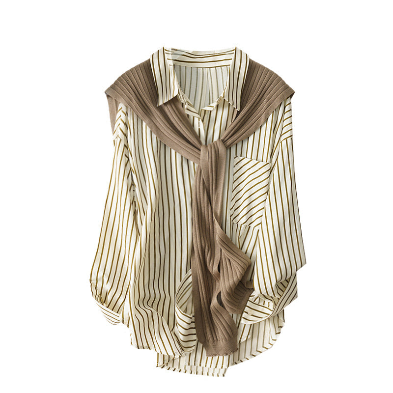 Large French Shawl Shirt For Women
