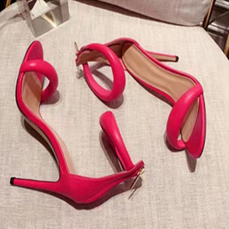 Roman Style Round Toe High Heels Fashion Europe And America