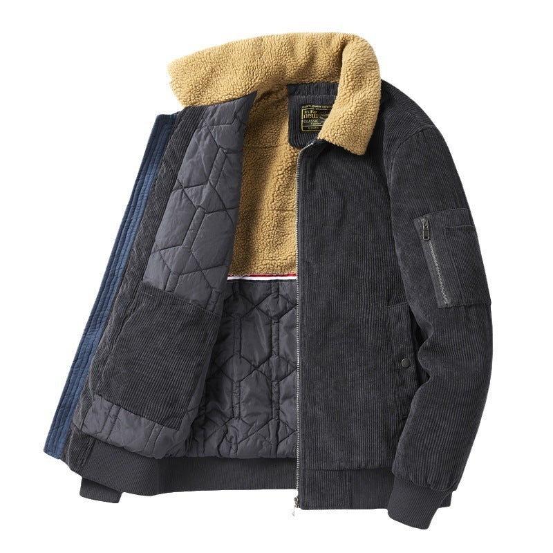 Men's Lapel Oversized Loose Cotton Jacket