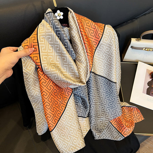 Elegant Emulation Silk Scarf Women's Spring And Summer Sun Protection Long