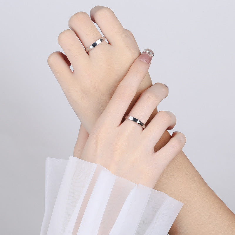 925 Sterling Silver Non Fading Couple Ring
