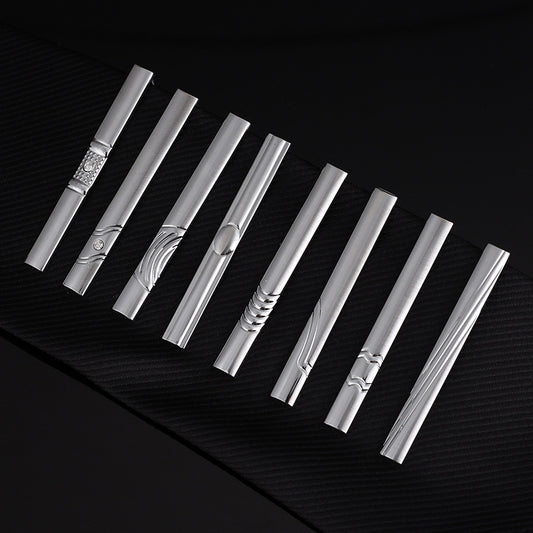 Men's Formal Wear Business Silver Simple Fashion Short Tie Clip