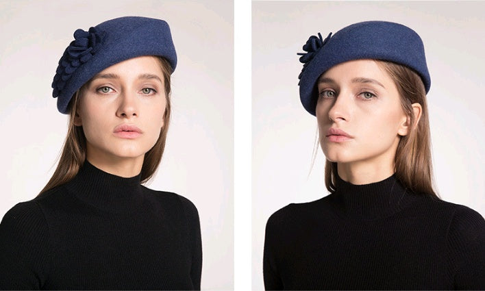 Autumn and winter season new painter hat high quality wool hat hat ladies Europe and America beret stewardess hat