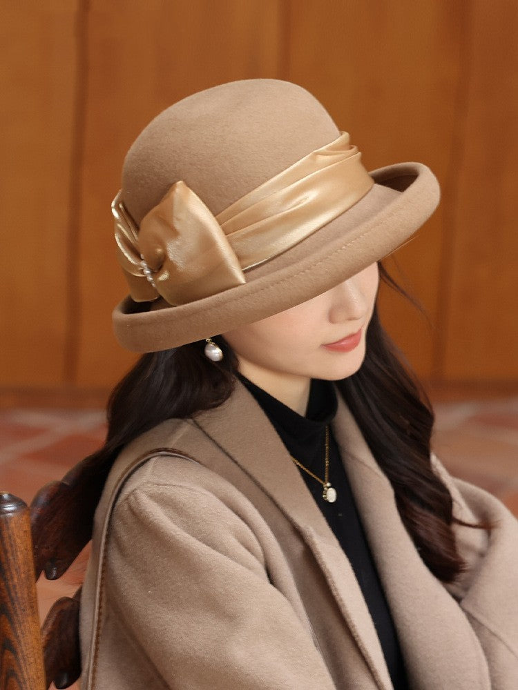 Autumn Winter Retro All-matching Woolen Bucket Hat