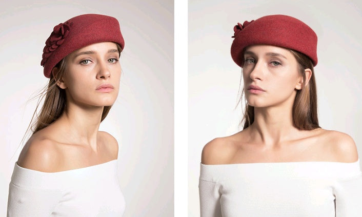 Autumn and winter season new painter hat high quality wool hat hat ladies Europe and America beret stewardess hat