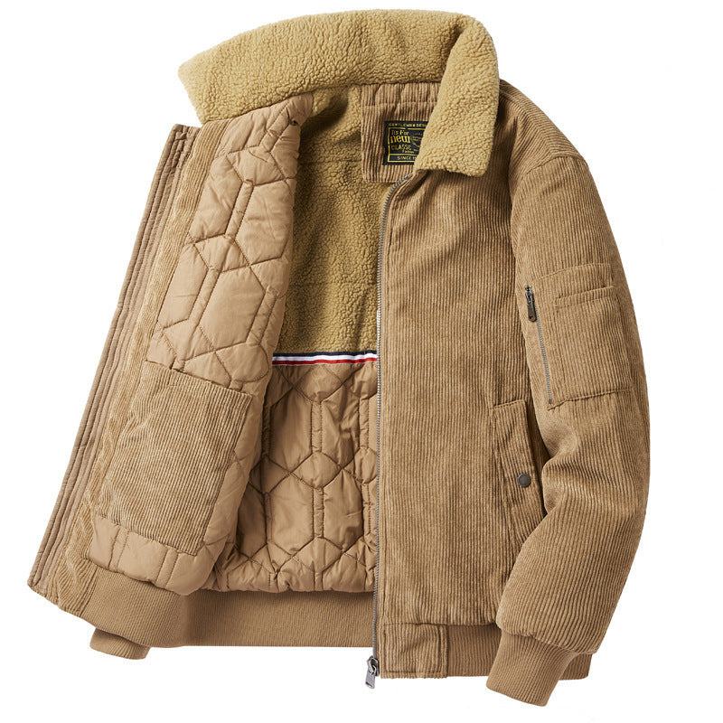 Men's Lapel Oversized Loose Cotton Jacket