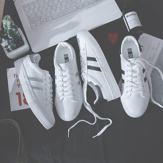Korean Style Flat Casual Single Shoes Student Breathable Lace-up Basic Sneakers Women