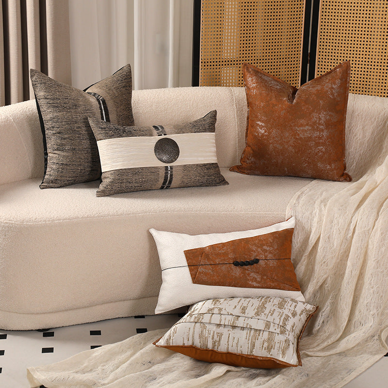 Cotton And Linen New Chinese High-end Pillow Cover